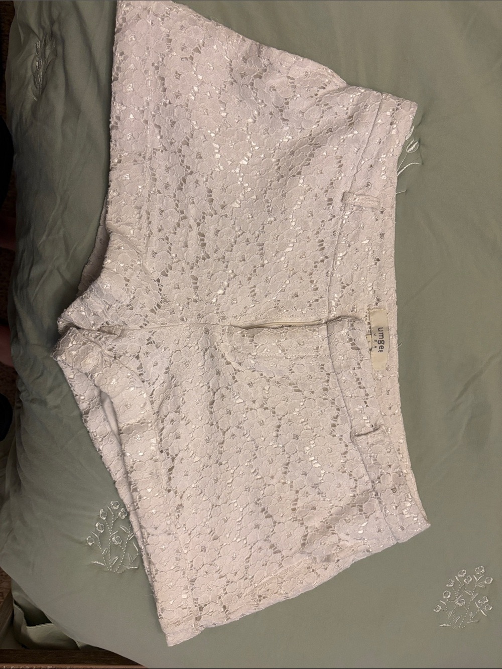 Umgee Cream Lace High-Rise Women's Shorts